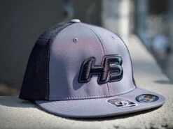 Headbanger Sports I8501 Cap America Flexfit Performance Trucker Mesh Back Hat: Graphite / Black