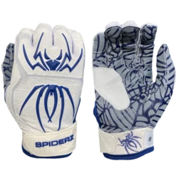 2022 Spiderz HYBRID Batting Gloves: White/Navy