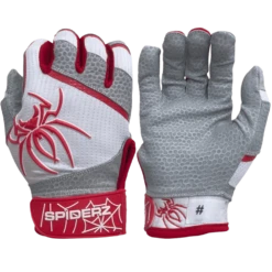 2022 Spiderz PRO Model Batting Gloves: White/Red