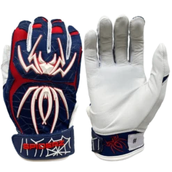 2022 Spiderz ENDITE Batting Gloves: Navy Blue/Red/White