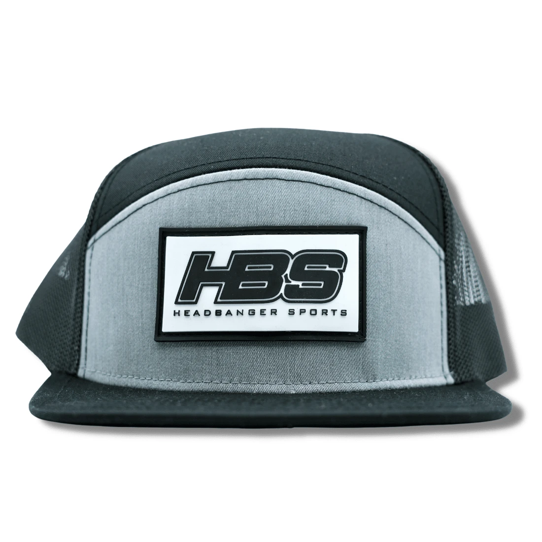 Headbanger Sports Lifestyle Pacific P787 6-Panel Arch Snapback Hat: Black / Heather Grey - Image 6