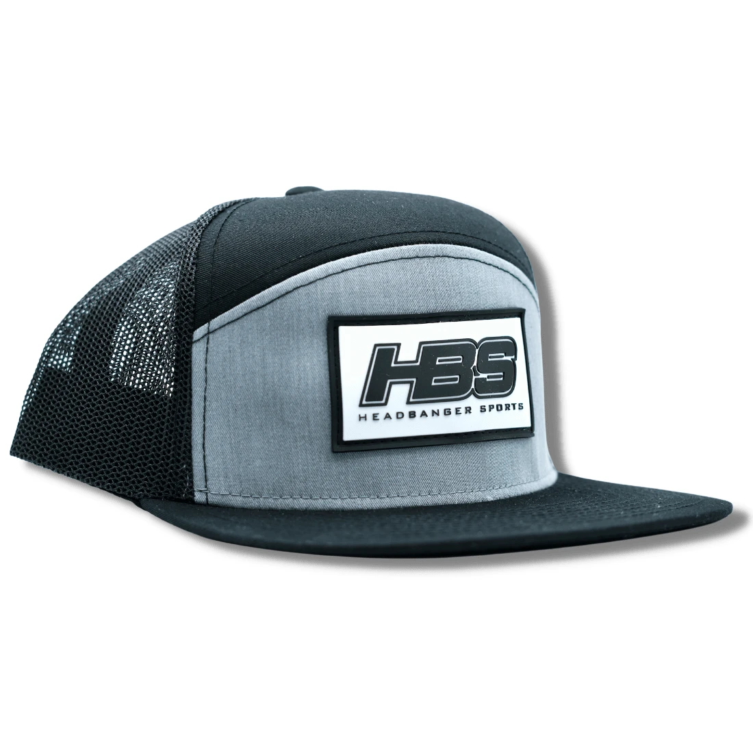 Headbanger Sports Lifestyle Pacific P787 6-Panel Arch Snapback Hat: Black / Heather Grey - Image 5