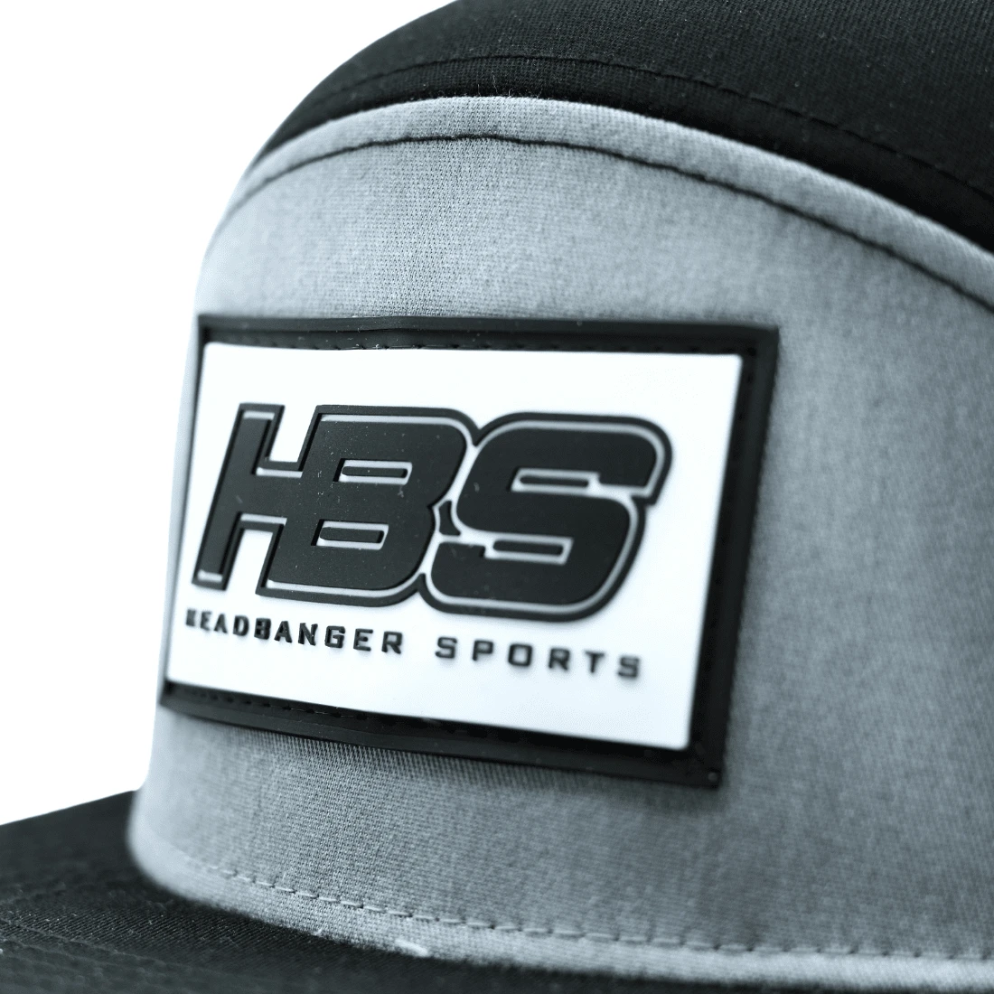 Headbanger Sports Lifestyle Pacific P787 6-Panel Arch Snapback Hat: Black / Heather Grey - Image 8