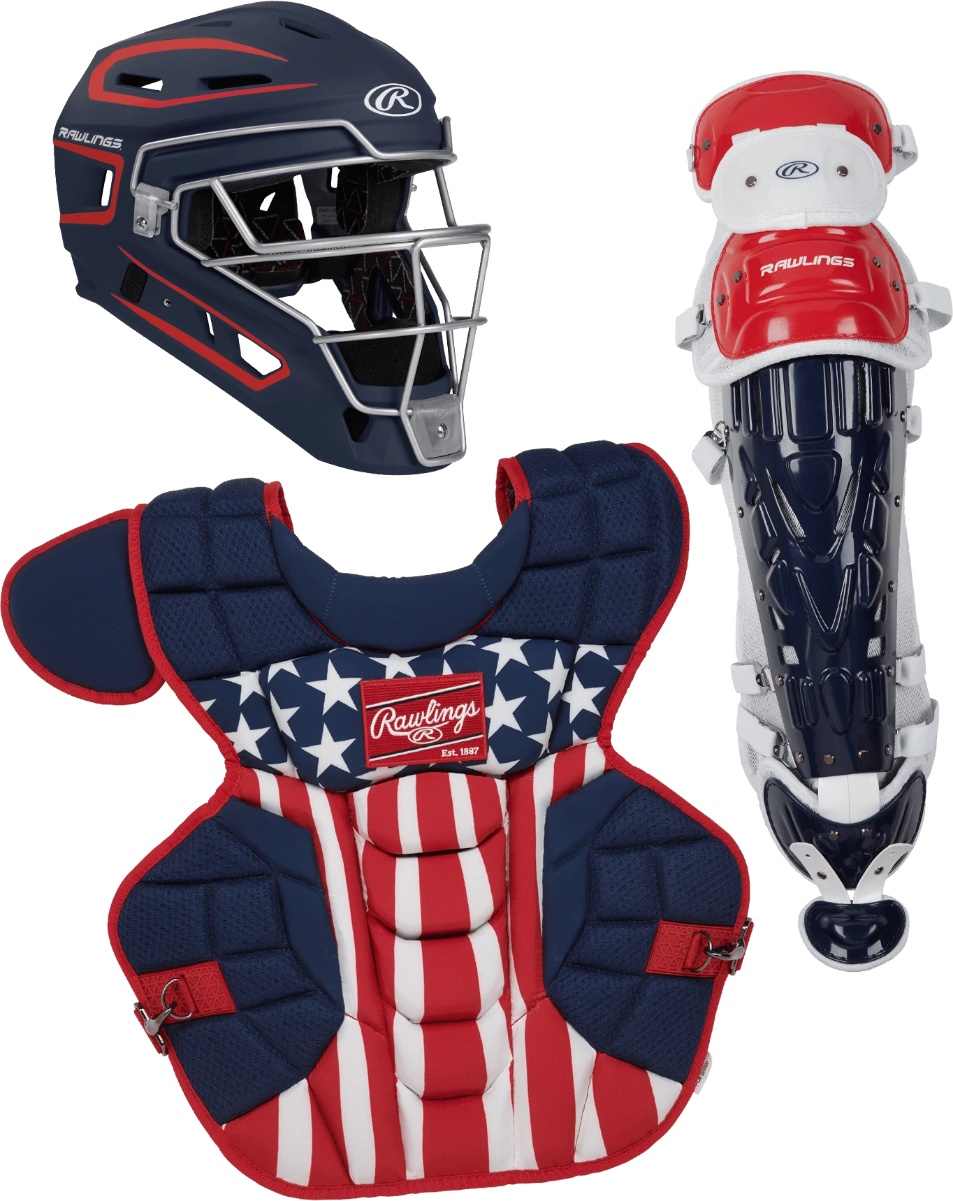 Rawlings ADULT USA VELO 2.0 Catcher's Gear Box Set: CSV2A-NSW
