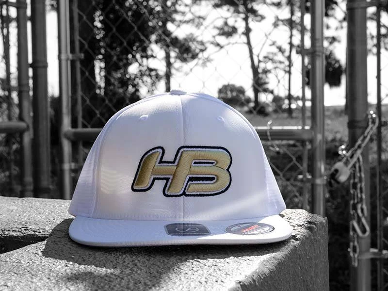 Headbanger Sports I8501 Cap America Flexfit Performance Trucker Mesh Back Hat: White & Gold - Image 2