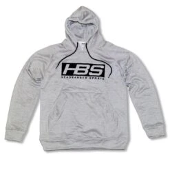 Headbanger Sports Performance Fleece Line Hoodie W/ Kangaroo Pocket: Heather Gray