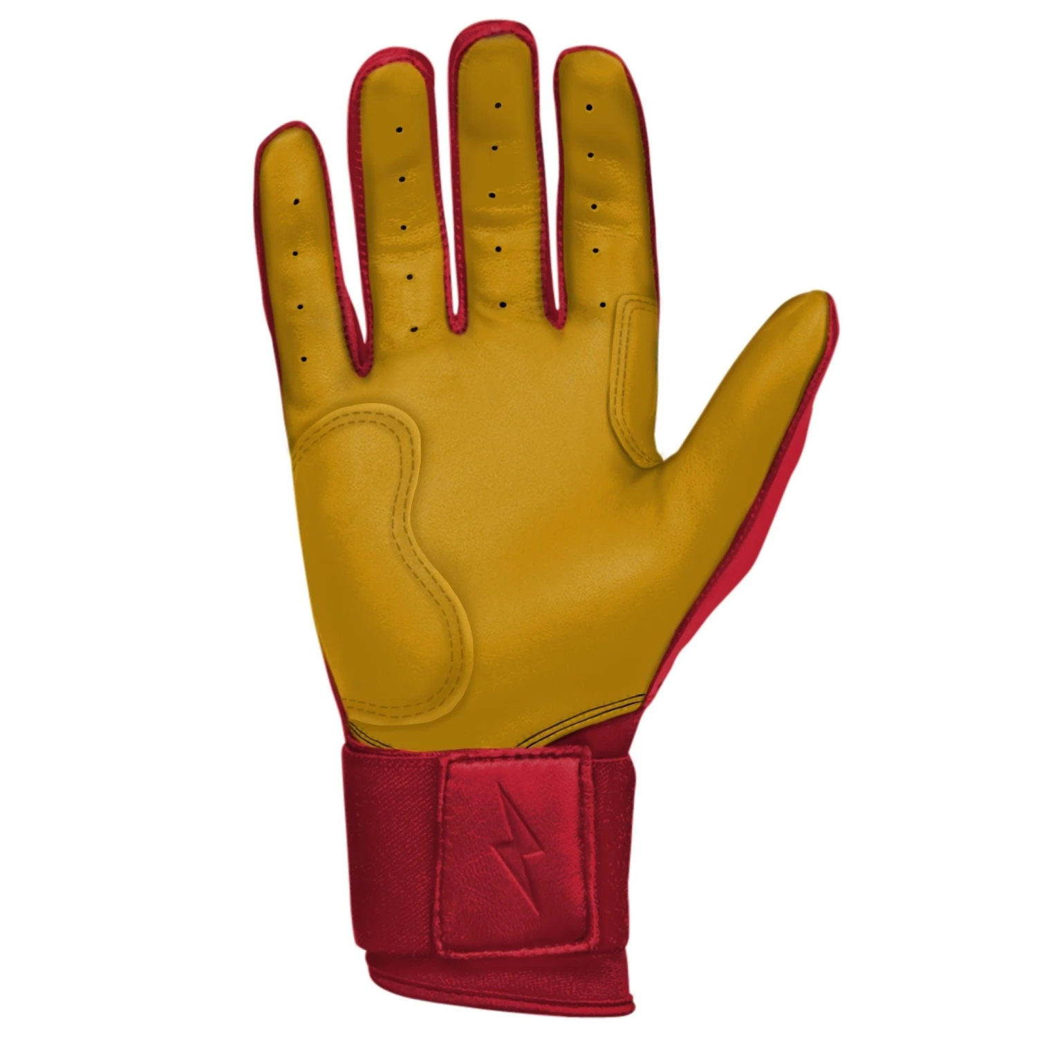 Bruce Bolt PREMIUM PRO Long Cuff Batting Gloves: Red - Image 4
