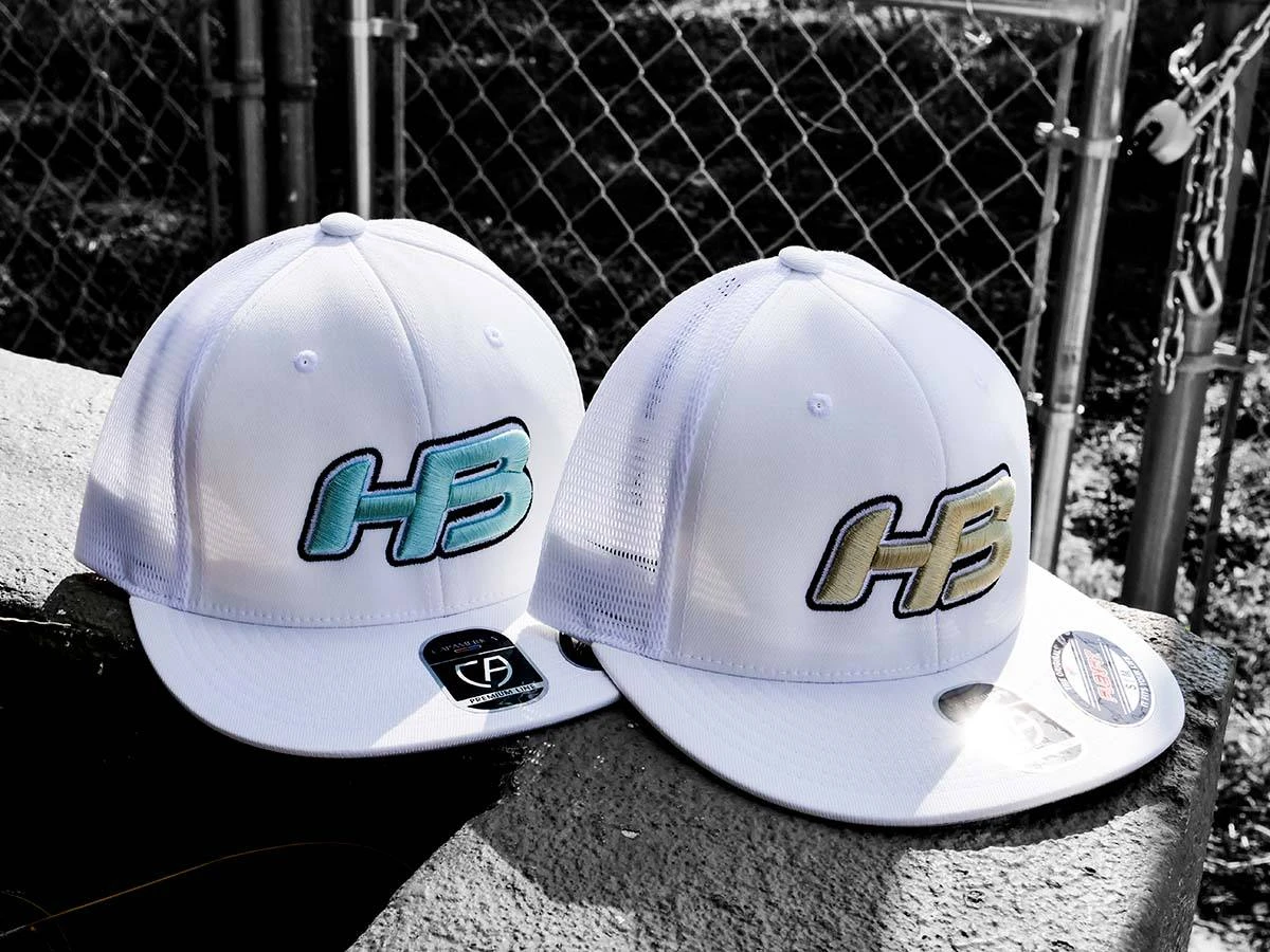 Headbanger Sports I8501 Cap America Flexfit Performance Trucker Mesh Back Hat: White & Gold - Image 3