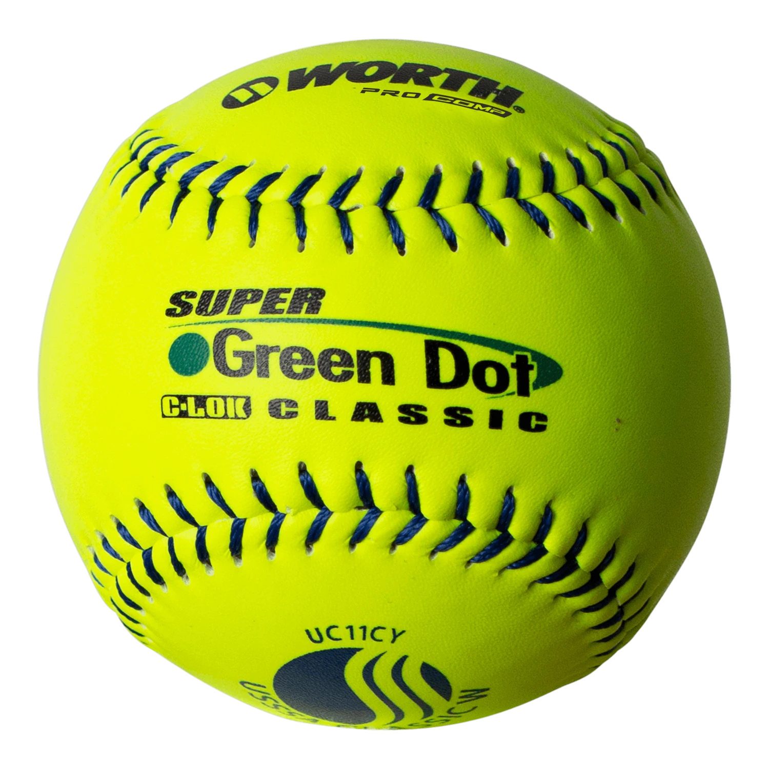 Worth 11" USSSA Super Green Dot Classic W Composite Softballs (Dozen): UC11CY